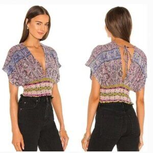 Free People Next Vacation top, multi-color, size M